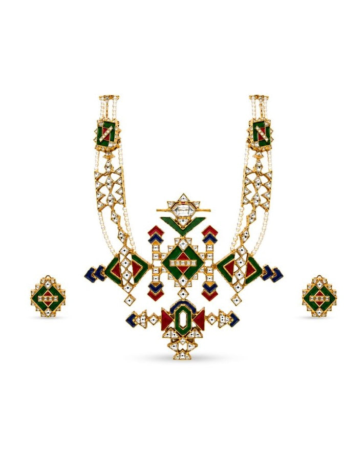 Rajvanshi Polki Meenakari Jewellery Set