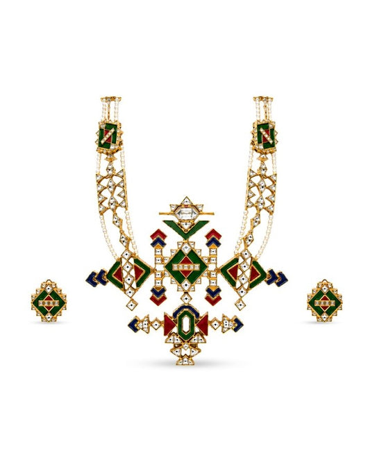 Rajvanshi Polki Meenakari Jewellery Set