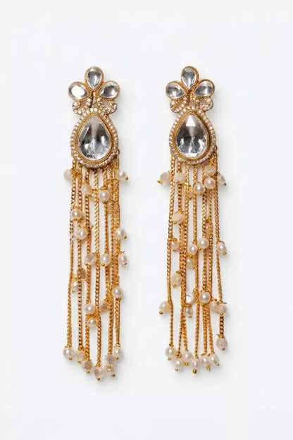 Aadhya Aarti Pearl Drop Polki Earrings