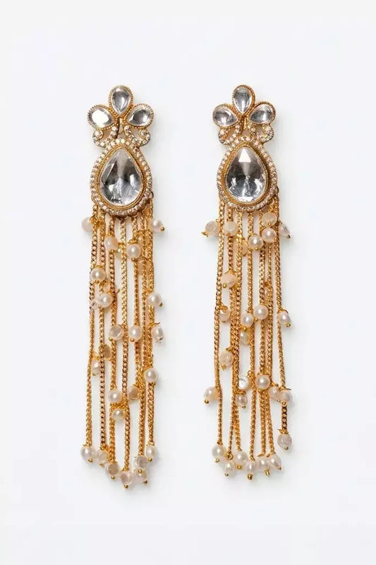 Aadhya Aarti Pearl Drop Polki Earrings