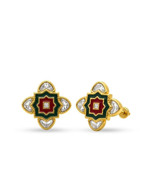 Gulnaar Polki Meenakari Studs