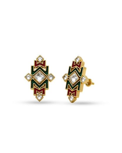 Rangoli Polki Meenakari Earrings