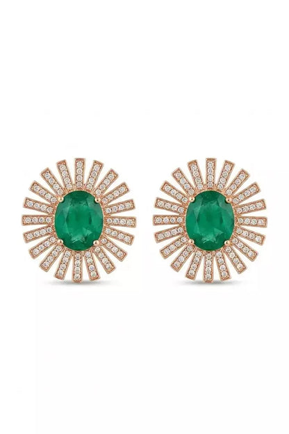 Usha Morning Ray Emerald Polki Stud Earrings