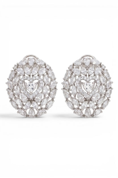 5 PM - Amber Heart Cygnet Diamond Studs