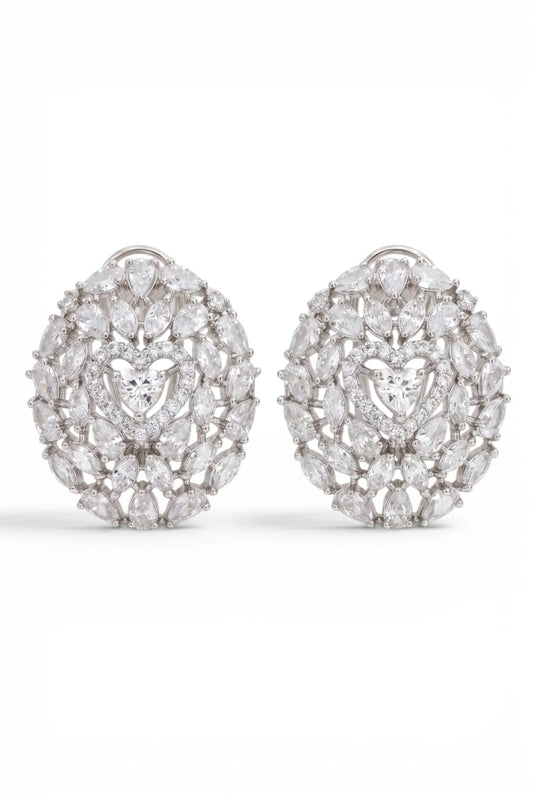 5 PM - Amber Heart Cygnet Diamond Studs