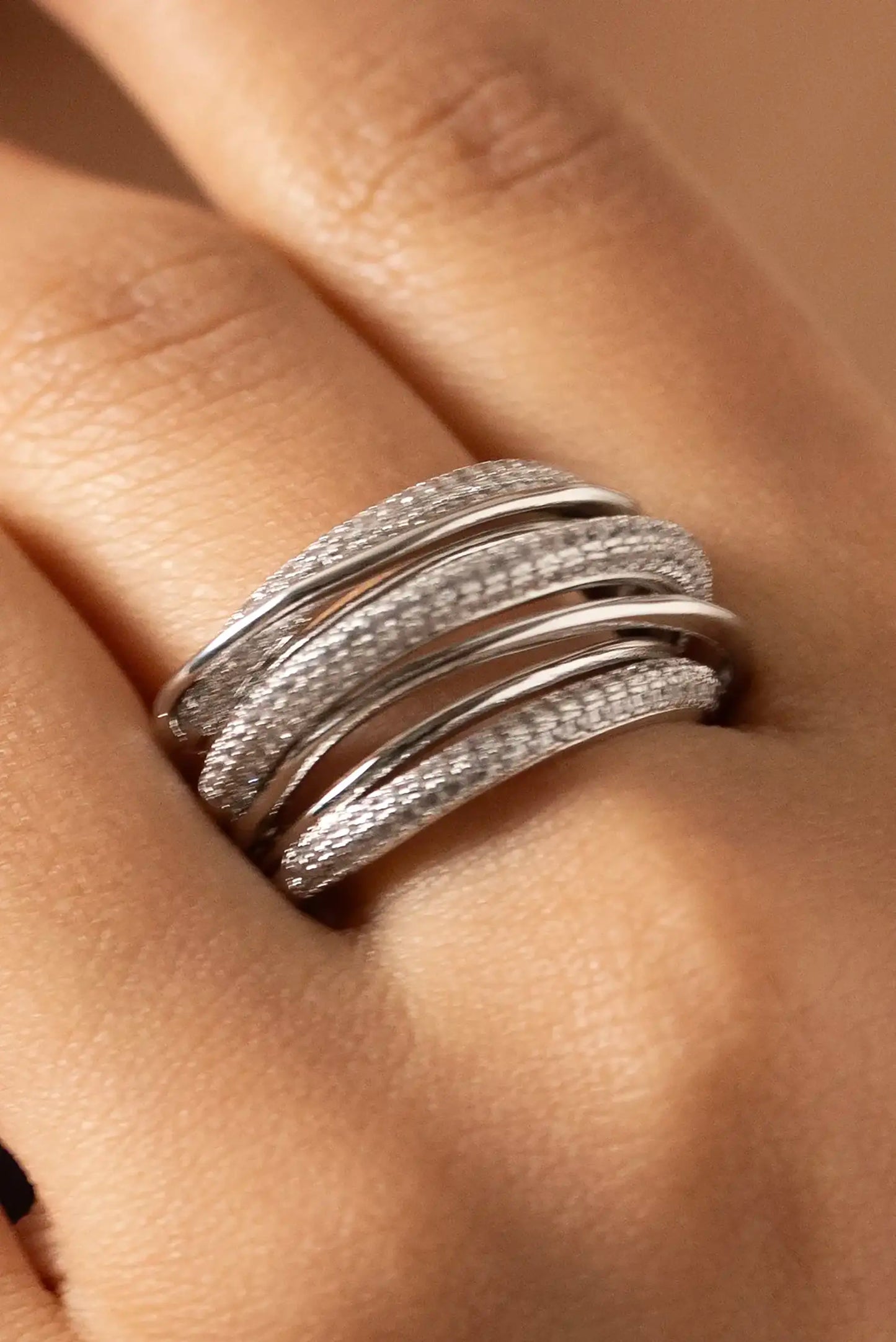 Coil Stack Statement Ring
