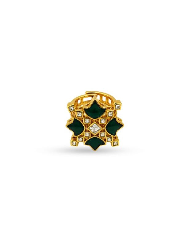 Haritika Polki Meenakari Statement Ring