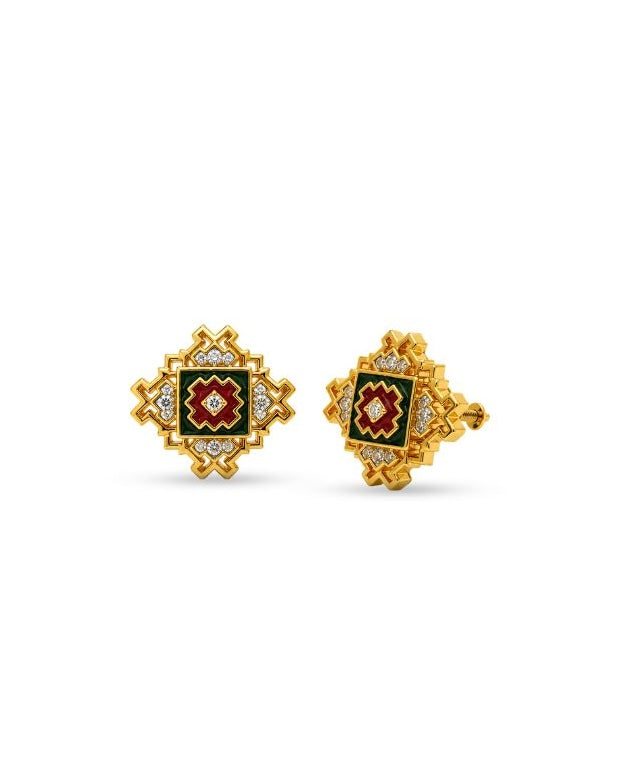 Patan Polki Meenakari Studs