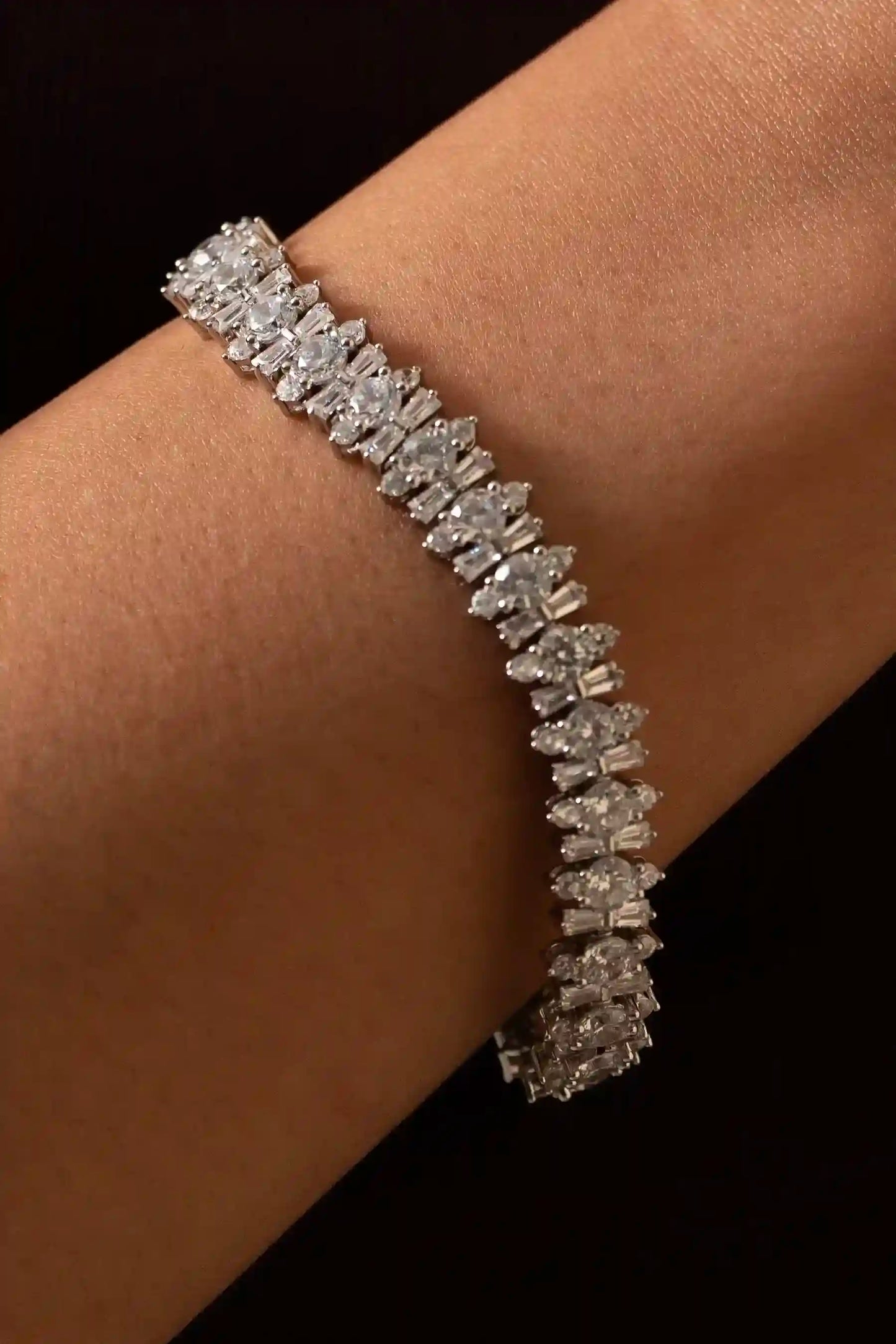 Floral Cluster Tennis Bracelet