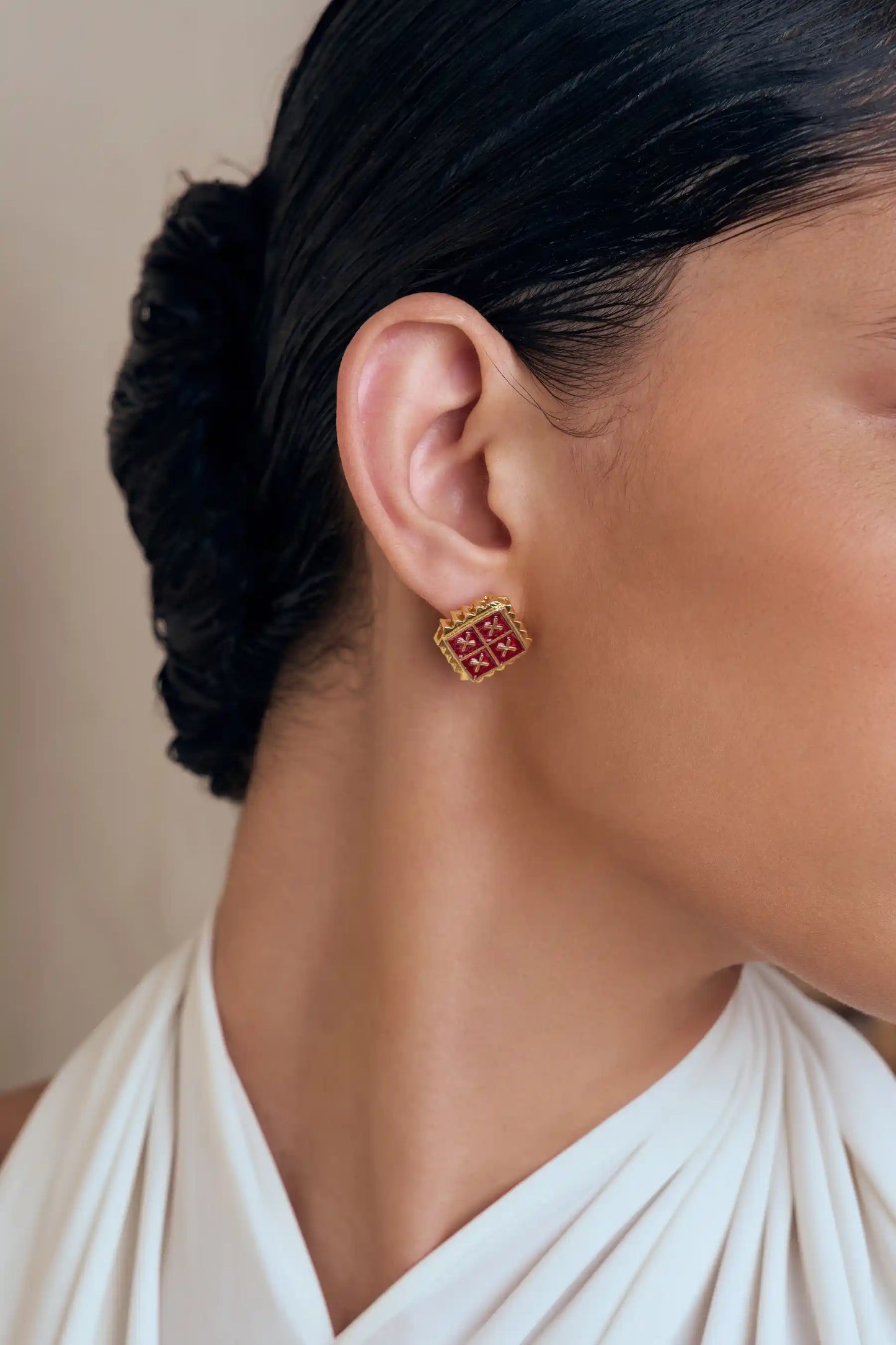 Sitara Polki Meenakari Studs