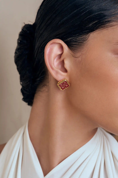 Sitara Polki Meenakari Studs