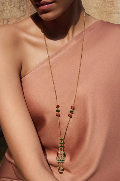 Vaidehi Polki Meenakari Pendant Set