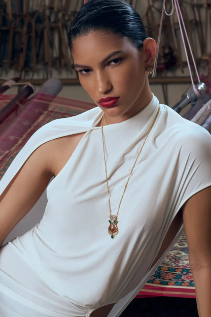 Prisha Polki Meenakari Pendant Set