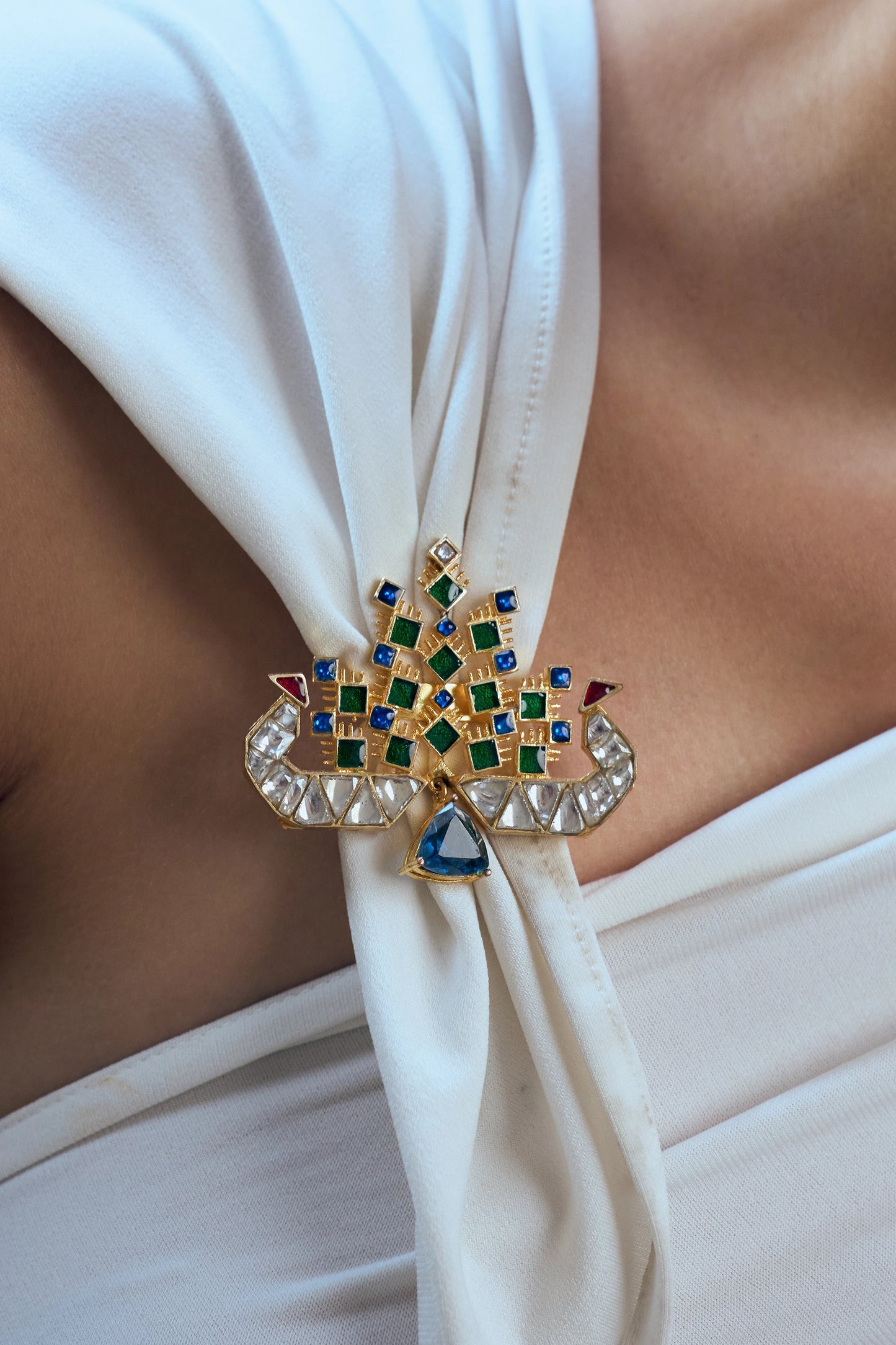 Leela Polki Meenakari Pendant