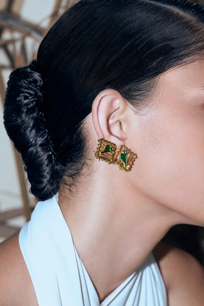 Panna Polki Meenakari Studs