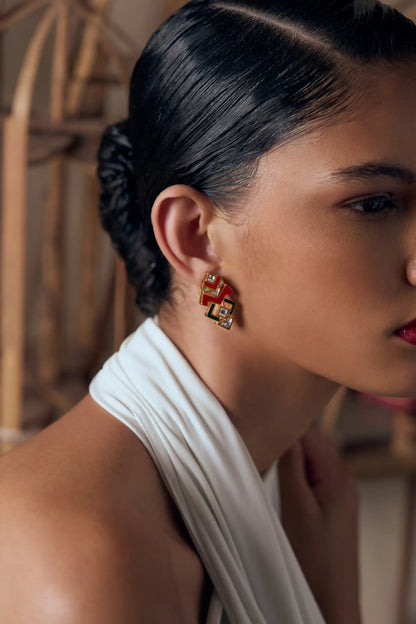 Manjari Polki Meenakari Earrings