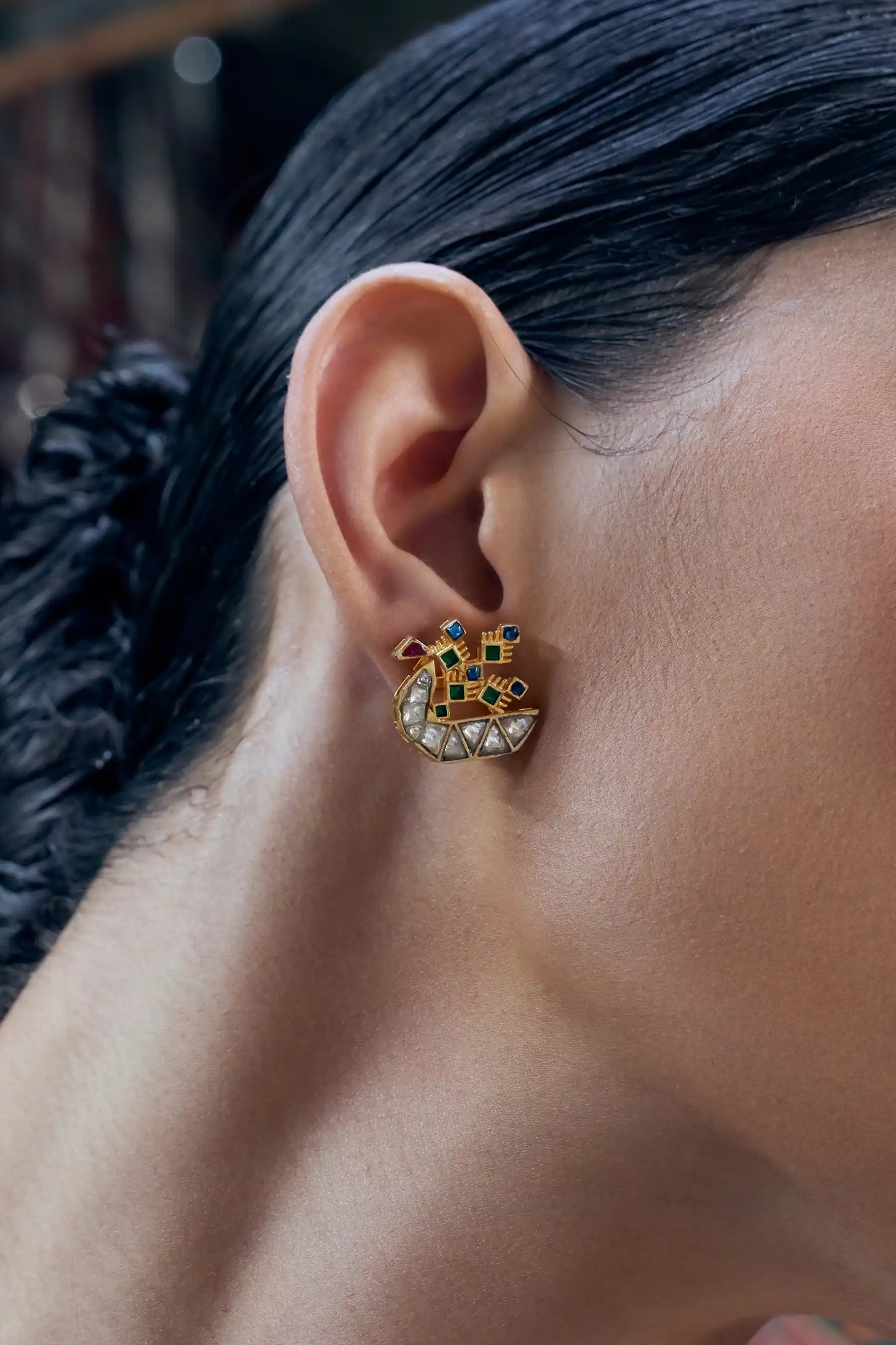 Navrang Polki Meenakari Studs