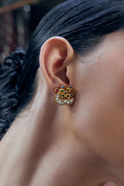 Navrang Polki Meenakari Studs