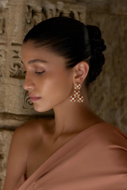 Reeti Polki Meenakari Chandelier Earrings