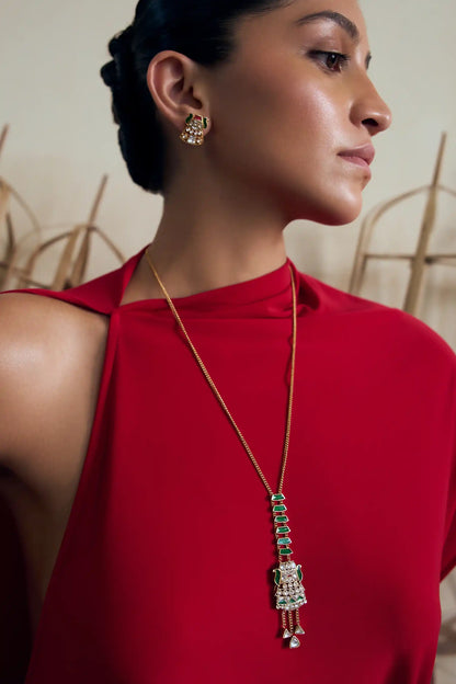 Vaani Polki Meenakari Pendant Set