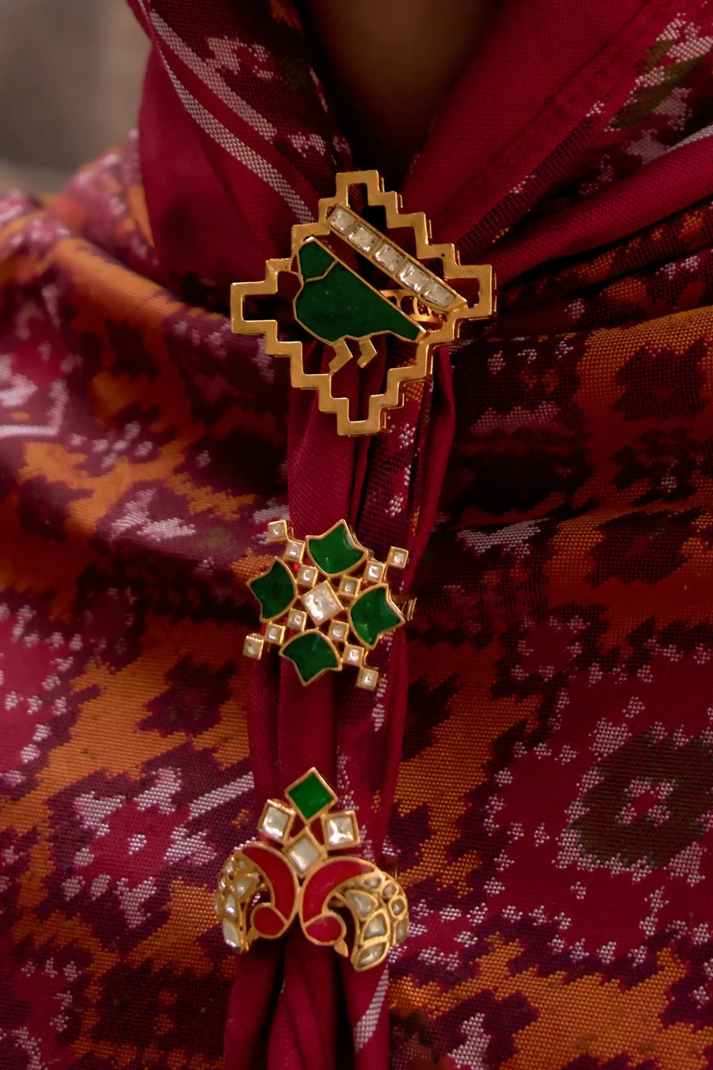 Haritika Polki Meenakari Statement Ring