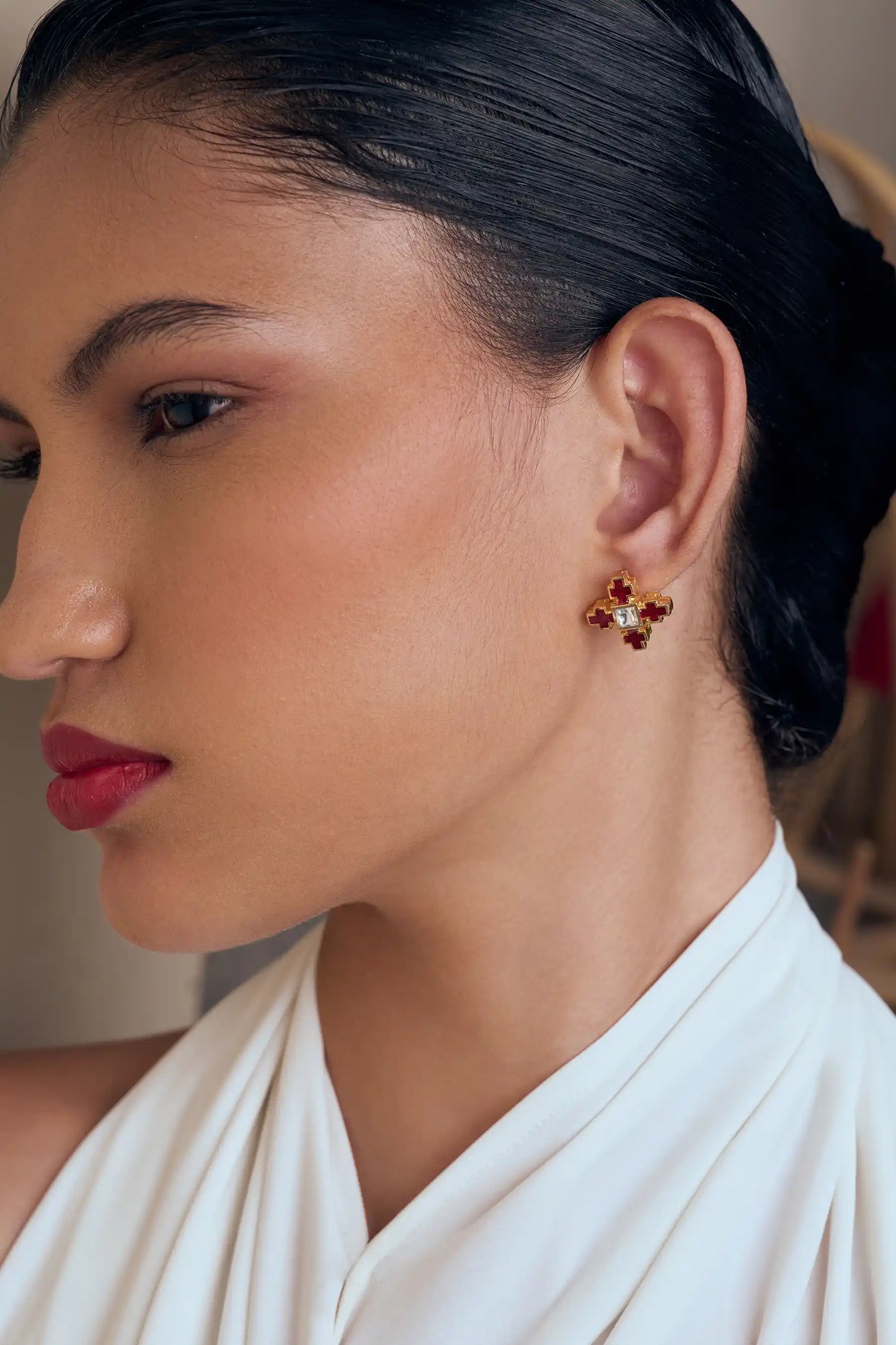 Rang Polki Meenakari Studs