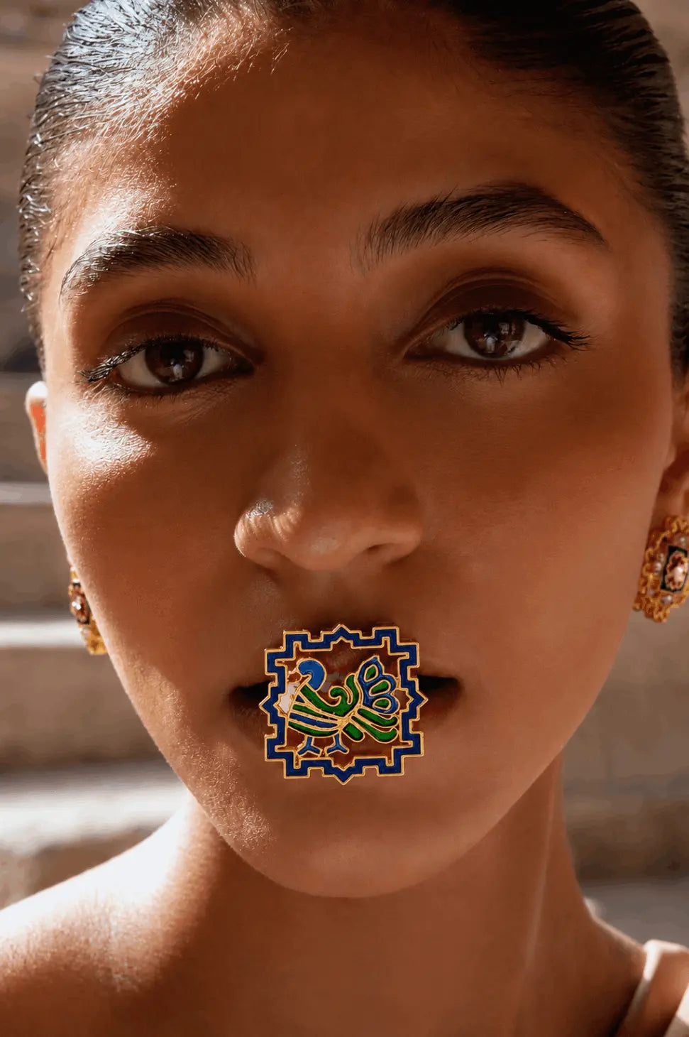 Mayur Polki Meenakari Ring