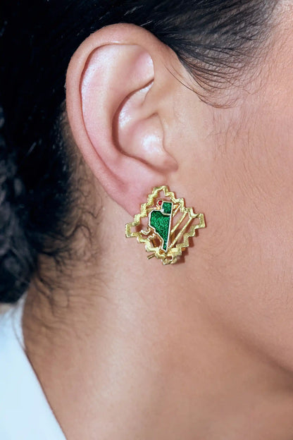Panna Polki Meenakari Studs