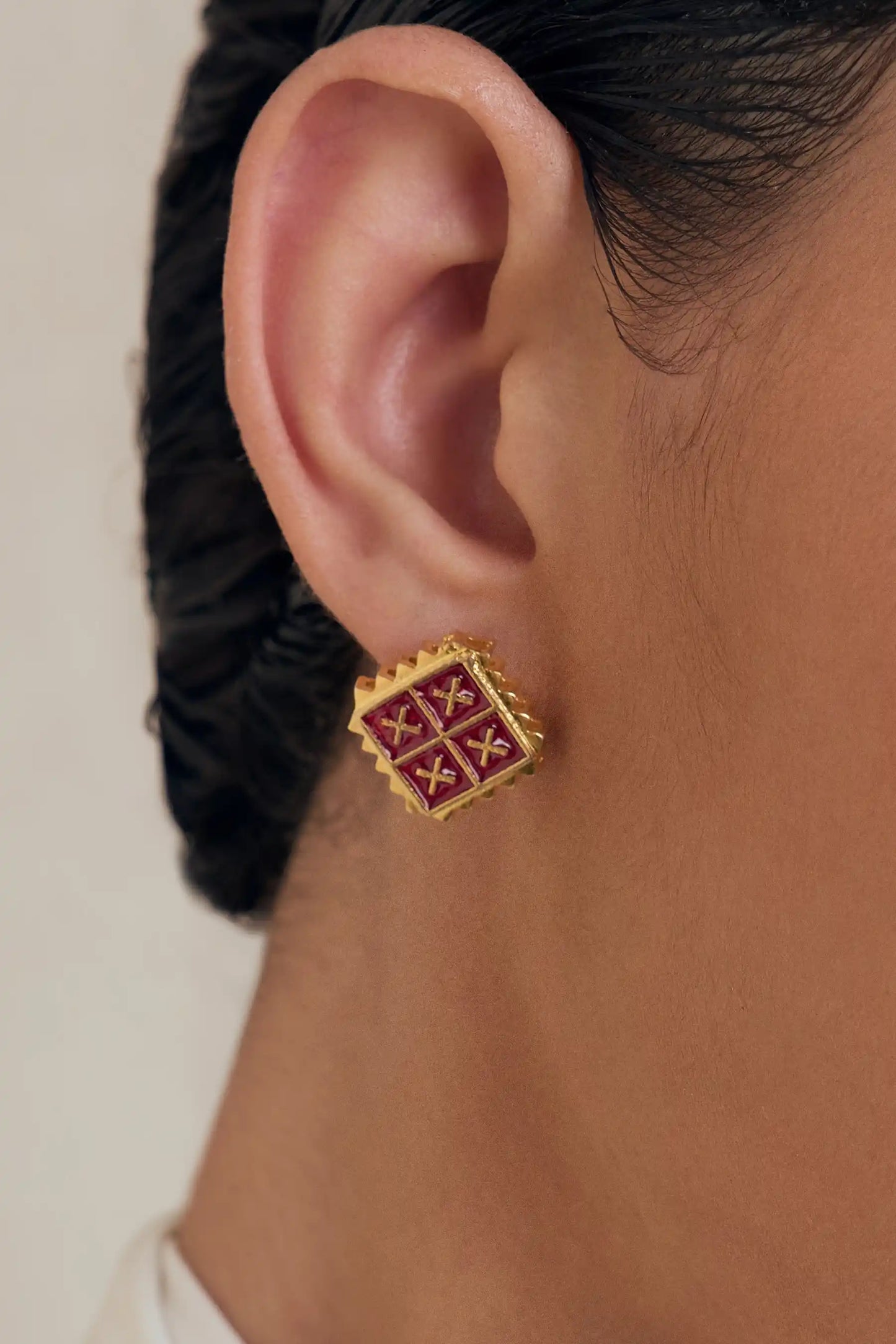 Sitara Polki Meenakari Studs