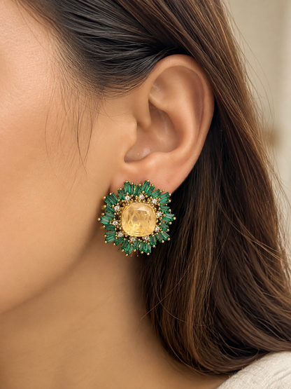 Kanakpriya Royal Floral Statement Earrings