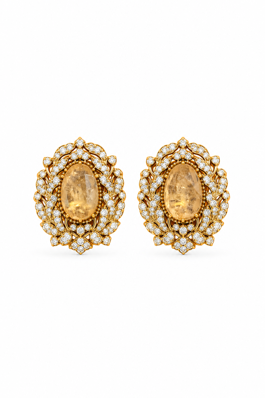 The Suvarna Oval Statement Stud Earrings