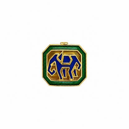 Sapphire Elephant Meenakari Button Cover