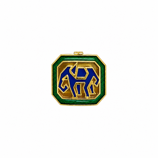 Sapphire Elephant Meenakari Button Cover