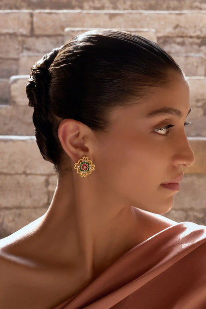 Patan Polki Meenakari Studs