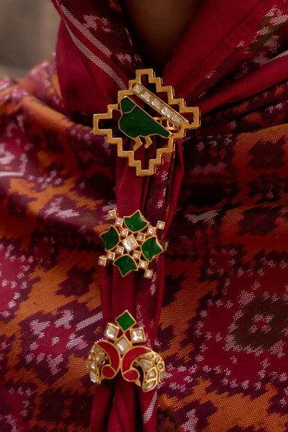 Veerika Polki Meenakari Statement Ring