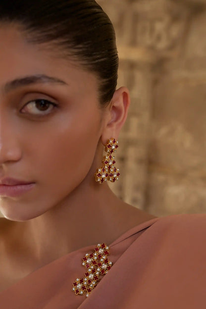 Reeti Polki Meenakari Chandelier Earrings