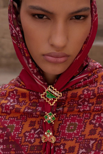 Haritika Polki Meenakari Statement Ring