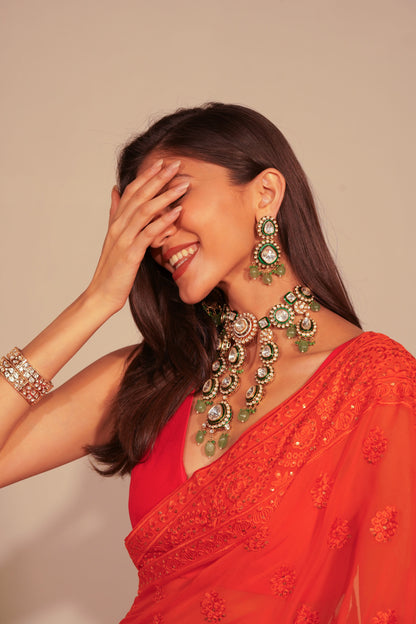 Rajsi Polki Moissanite Bridal Set