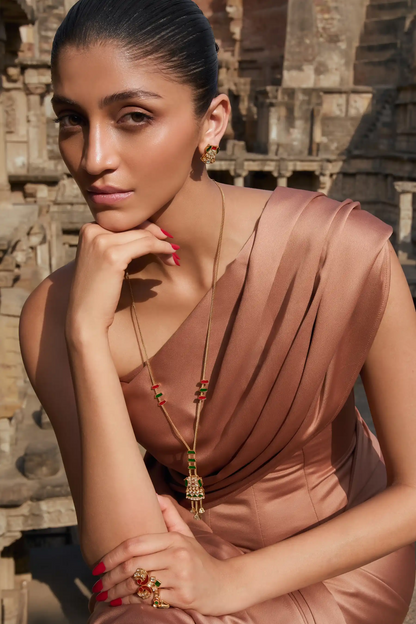 Vaidehi Polki Meenakari Pendant Set