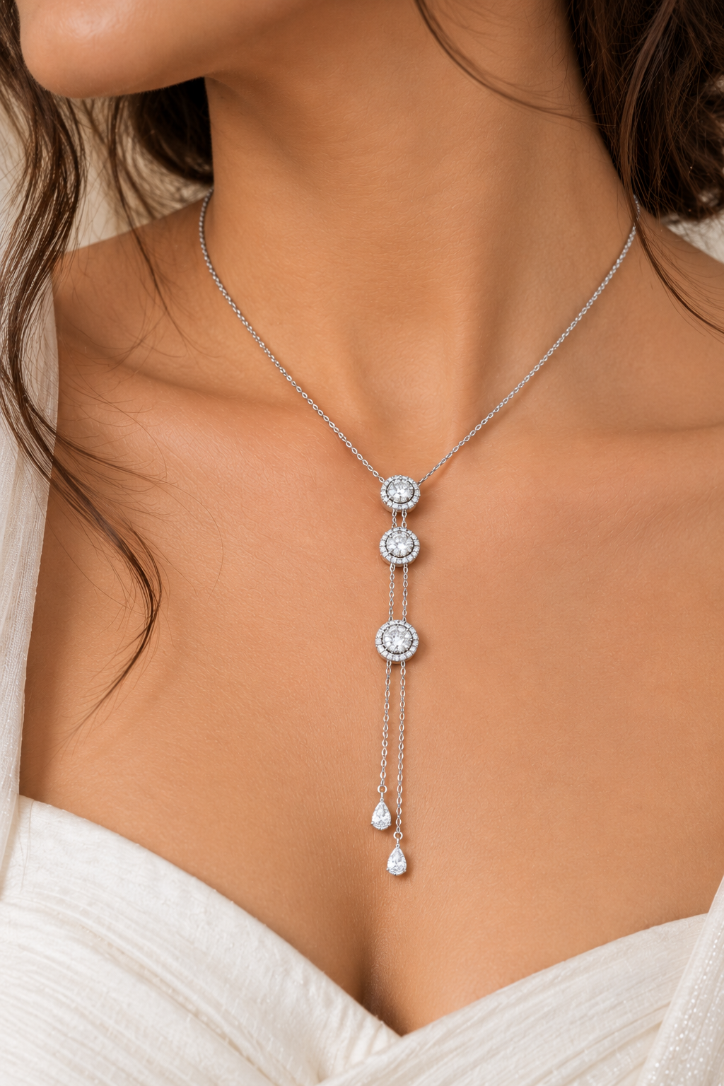 Celeste Halo Tassel Necklace Set