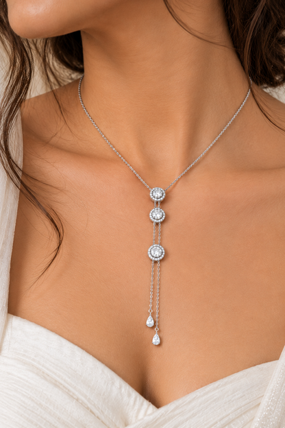 Celeste Halo Tassel Necklace Set