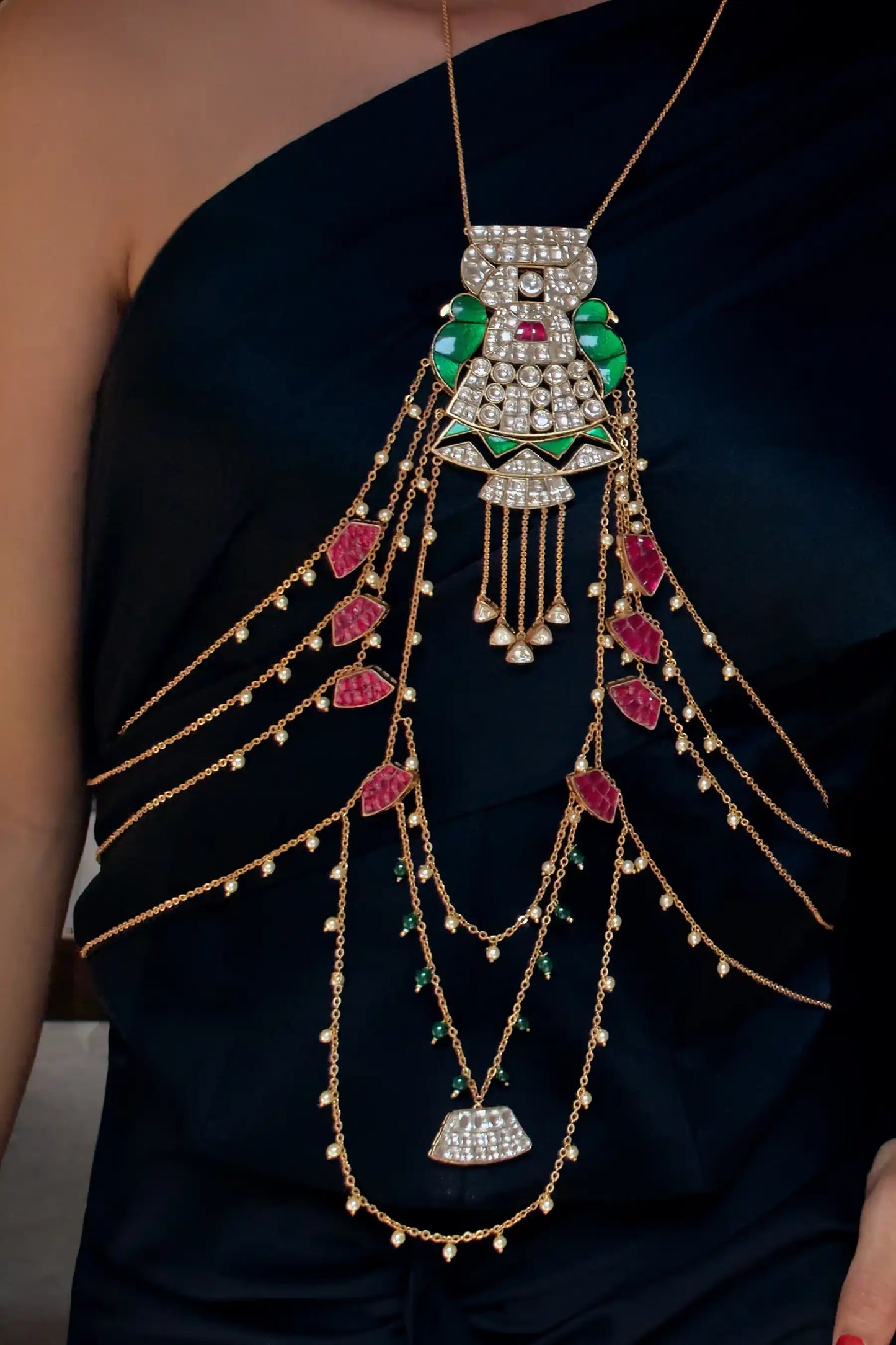 Damini Pearl Layered Body Chain