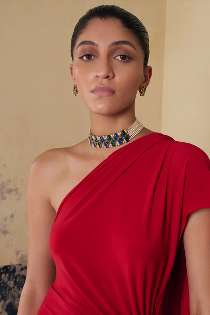 Neelantara Polki Meenakari Choker Set
