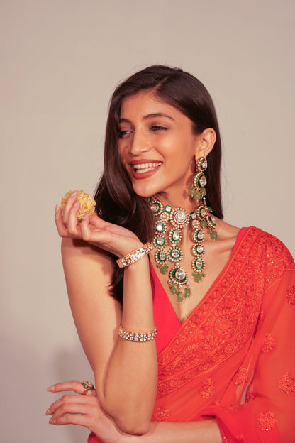 Rajsi Polki Moissanite Bridal Set