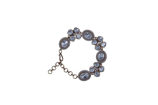 JAYA THREE FLOWER AND OVAL POLKI LOOSE BRACELET