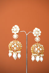 AASTHA HEAVY BELL POLKI EARRINGS WITH PEARLS