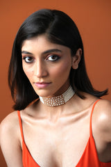 SANDHYA MOTI UNEVEN SMALL FAUX MOISSANITE CHOKER