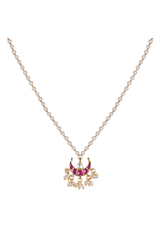 CHANDINI HALF MOON POLKI WITH SEMI-PRECIOUS STONE WITH BASRA MOTI
