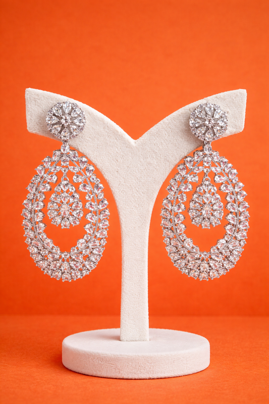 Radiant Crystal Teardrop Statement Earrings