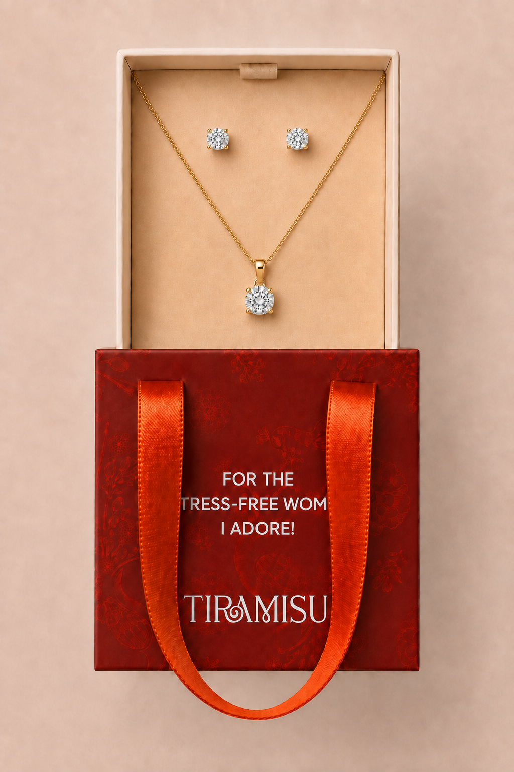 Celestia Cushion Crystal Pendant Set Gift Box
